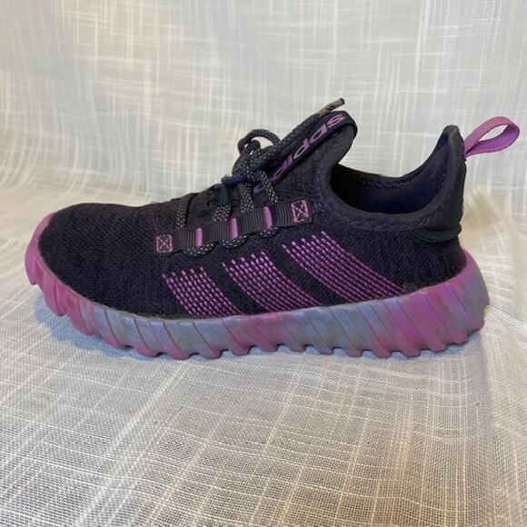 Adidas Kids Kaptir Flow Style IH9905 Size 2.5 Aurora Black Purple Burst Blue - Picture 1 of 9